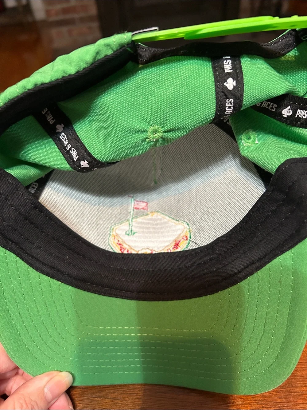 Master’s Pimento SnapBack hat in hard to find green.